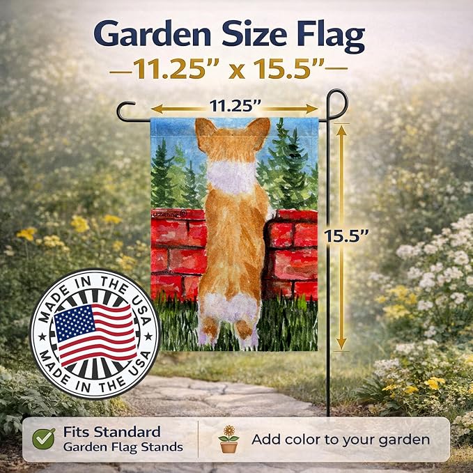 Caroline's Treasures SS8870GF Corgi Garden Flag Mailbox Flag Decorative Yard Flag Banner Outside Patio Artwork Yard Flower Beds, Garden Size, Multicolor