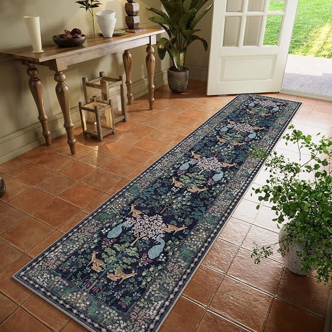 Washable Runners for Hallways Kitchen Rug: 2'x10' Runner Rugs Stain Resistant Non Slip Low Pile Soft Carpet Runners Rug for Bedroom Entryway Indoor Beside Bathroom Laundry Room