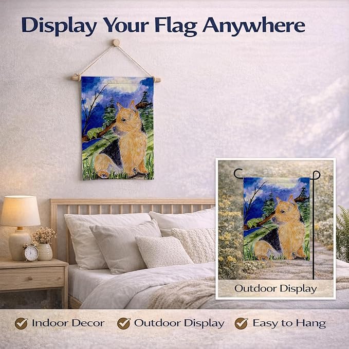 Caroline's Treasures SS8984GF Norwich Terrier Garden Flag Mailbox Flag Decorative Yard Flag Banner Outside Patio Artwork Yard Flower Beds, Garden Size, Multicolor