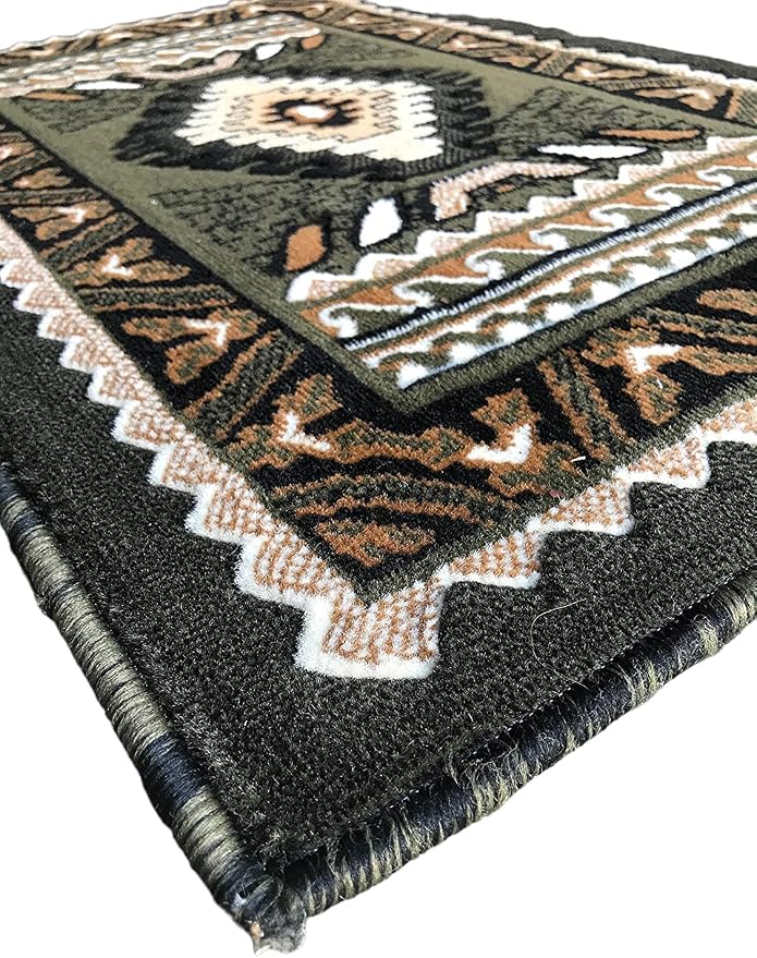 YHSF South West Native American Area Tribal Rug - Sage Green, 2' x 3'4" | Easy-Clean, Soft & Durable Tribal Rug for Living Room, Bedroom, Kitchen & More - Stain-Proof Runner for Home Decor