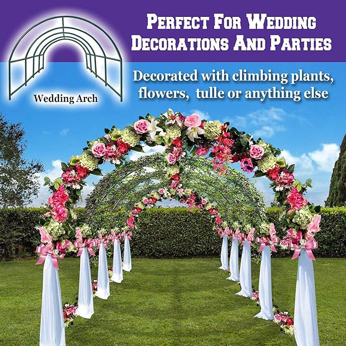 YardGrow Greenhouse Frames for Larger Hot Garden House Support Arch Frame Climbing Plants/Flowers/Vegetables Outdoor (16x7x7 FT)