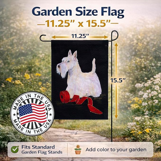 Caroline's Treasures SS8553GF Scottish Terrier Garden Flag Mailbox Flag Decorative Yard Flag Banner Outside Patio Artwork Yard Flower Beds, Garden Size, Multicolor