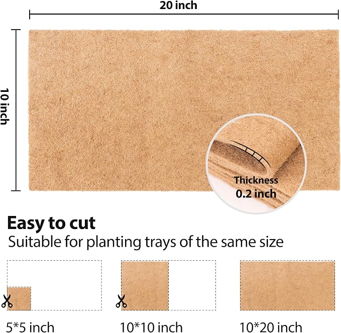 10 Pack Jute Grow Mat for Microgreens, 10" X 20" Hydroponic Grow Pads for Growing Tray Sprouting Trays Jute Fiber Seed Starter Planting for Micro Greens & Wheatgrass