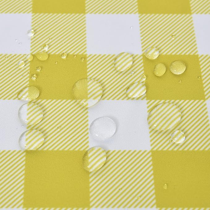 Classic Gingham Tablecloth Fabric - Oblong 58x120 Water Resistant Chequered Pattern Table Cloth for Indoor/Outdoor Use - Tabletop Cover for Birthday, Picnics, Gardens, and Parties