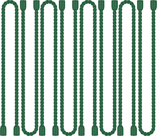 8PCS 12-Inch Silicone Cable Ties, Bendable Rubber Twist Ties, Reusable Twist Ties for Cords, gear ties for Organizing, Bundling (Pine green)