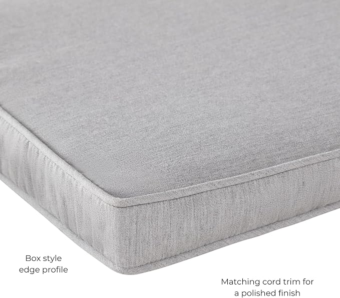 Indoor/Outdoor Chair Pads in Sunbrella Fabric – 17''x17'' Patio Seat Cushions with Foam Insert, Removable Reversible Cover & Ties for Patio Dining Chairs – Set of 2 or 4, Canvas Granite