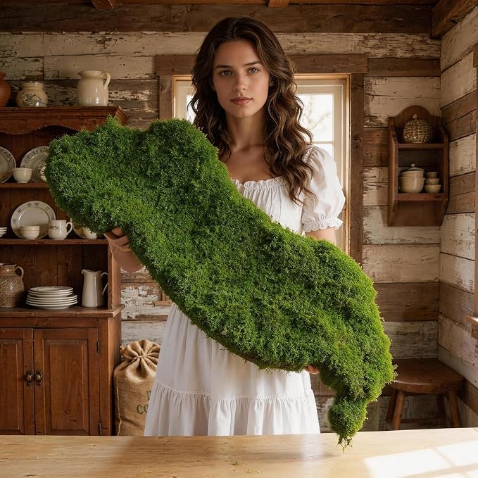Bupelo Fake Moss Rug Artificial Moss 19.7" x 39.4" Faux Moss for Crafts Like Fairy Garden Accessories, Plants Indoor, DIY Enchanted Forest Decor, Wedding Table Runner Party Decorations (50x100cm)