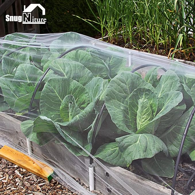 SnugNiture 3 Pack Garden Netting 10x33FT Ultra Fine Mesh Mosquito Netting Plant Covers, White Bird Netting Barrier Greenhouse Row Cover Protect Fruits Flower Vegetables from Birds Deer & Squirrels