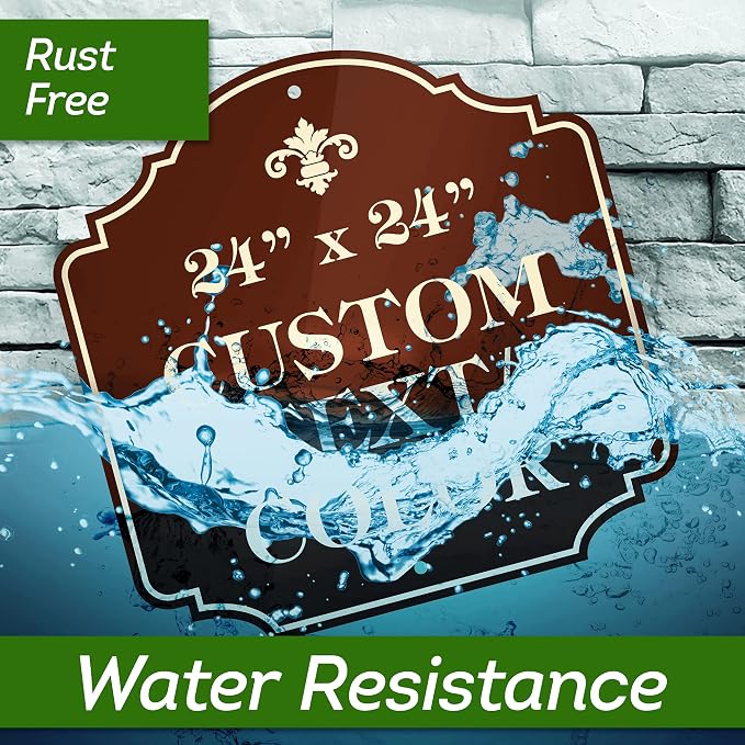 Custom Sign, Customized for Outdoor/Indoor Use, Personalized Designer Style Sign, 24x24 inch, 24 Colors, Rust-Free Thick AlumaBond - By: My Sign Center, USA (Florolex II - Contour)