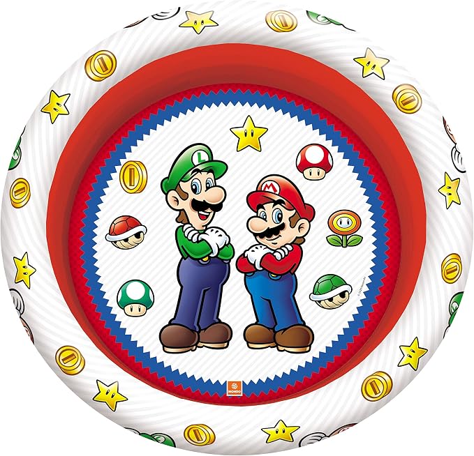 Mondo Brothers Toys-Super Mario Inflatable Pool for Children 3 Rings-Diameter 100 cm-Capacity 84 Lt. -16892, Multi-Coloured