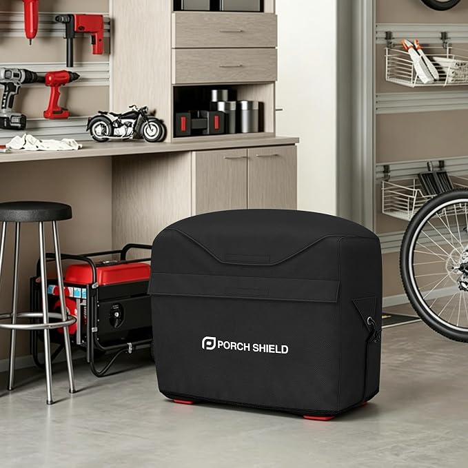 Porch Shield Outdoor Generator Cover for Most Inverter Portable Generator EU2200i EU3200 Waterproof Storage Cover 23x13x18 Inches, Black