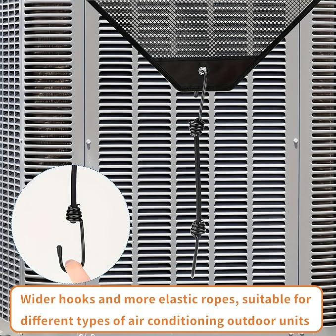 36" Universal AC Cover for Outside Units, Heavy-Duty Mesh AC Condenser Cover with Bold Rope and Windproof Hooks, All-Season Heat Pump or HVAC Protection