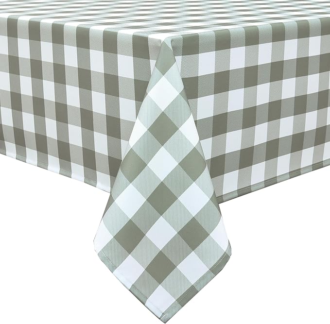 Classic Gingham Buffalo Tablecloth Fabric - Oblong 58x144 Inch Water Proof Checkered Table Cloth for Indoor Outdoor - Table Cover for Birthday, Picnics, BBQs, and Parties