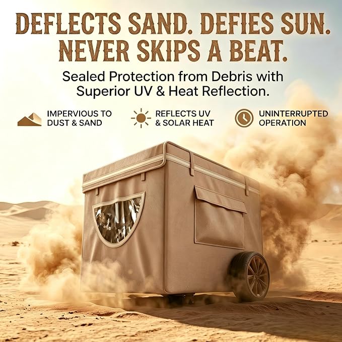 2025 Upgrade, Generator Covers While Running, 900D+210D Double Layer Production, Heavy Duty Dustproof and Waterproof Generator Covers, for 5000W-10000W Frame Generators, khaki, with Storage Bag