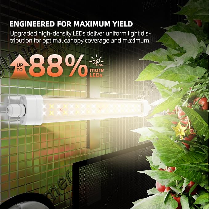 Spider Farmer Glow30 LED Grow Lights Kits, Sunlike Full Spectrum Integrated Plant Waterproof Growing Lamp Supplemental Bars for Grow Tent Indoor Greenhouse Plant Seedling Veg Flower, 4-Pack