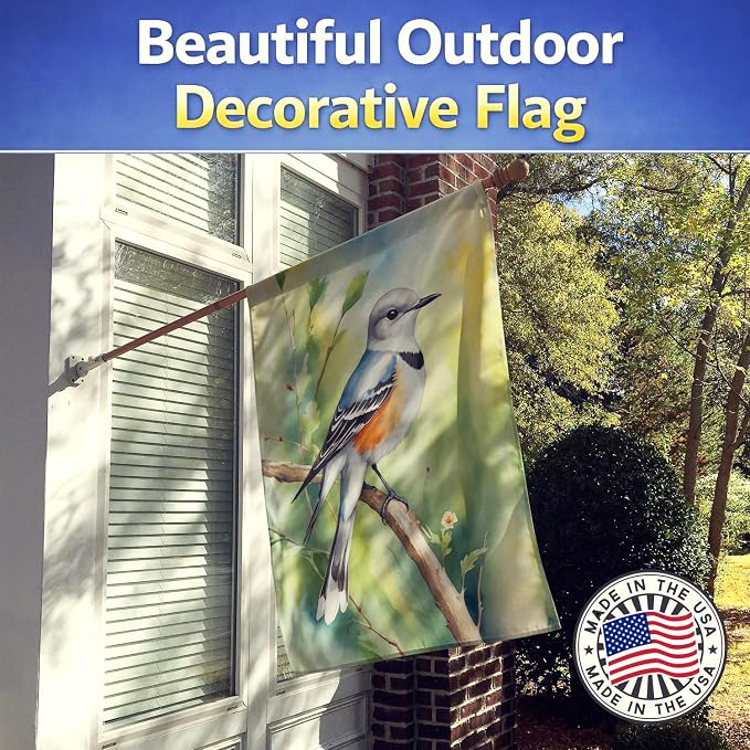 Caroline's Treasures Oklahoma Scissortailed Flycatcher House Flag Large Porch Sleeve Pole Decorative Outside Yard Banner Artwork Wall Hanging, Polyester, House Size, Multicolor