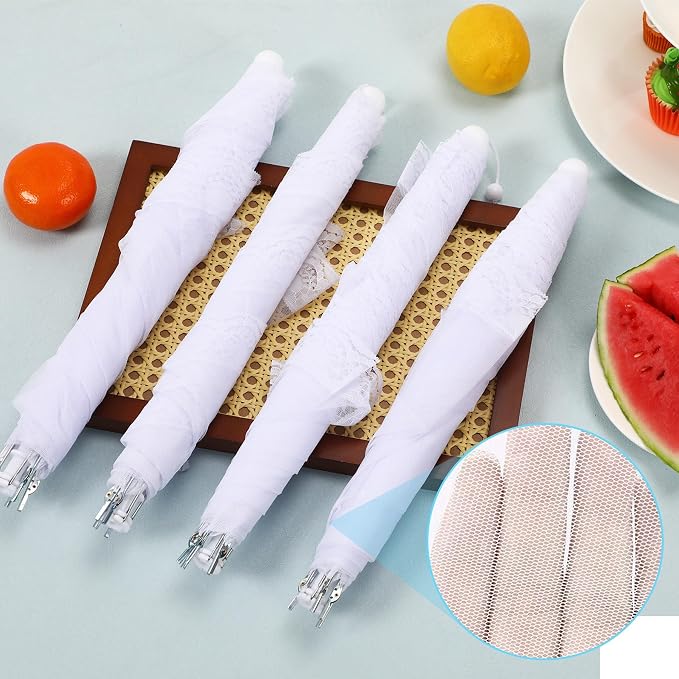 JULBEAR 2 Pcs 40x24inches Extra Large Mesh Food Cover Tent Umbrella Food Screen Covers for Outside Pop-up Mesh Collapsible Food Nets for Parties Picnics Outdoor BBQs Collapsible