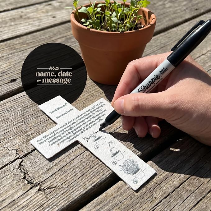 Plantable Wildflower Seed Paper - 50pcs Floral Cross-Shaped for Funeral Favors, Memorial Gifts, & Sympathy Gifts for Loss of Father and Mother