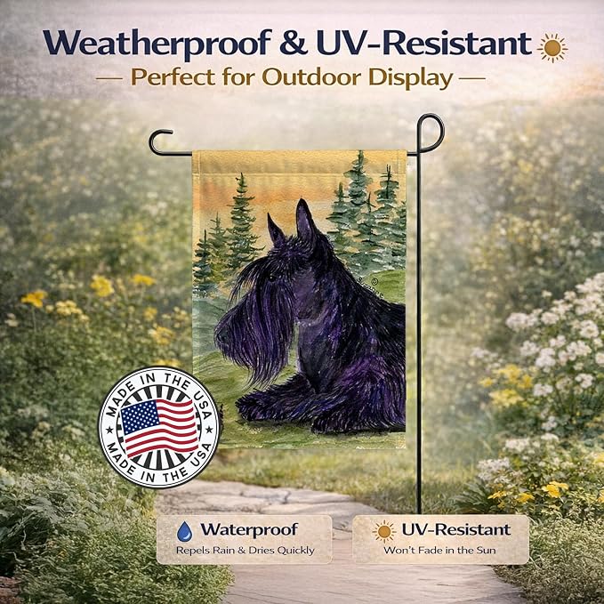 Caroline's Treasures SS8511GF Scottish Terrier Garden Flag Mailbox Flag Decorative Yard Flag Banner Outside Patio Artwork Yard Flower Beds, Garden Size, Multicolor