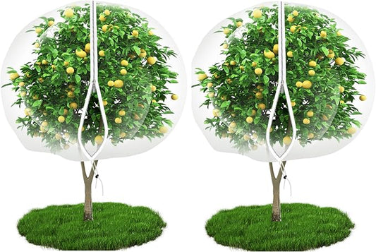12'*12' Large Fruit Tree Netting for Squirrels and Birds with Drawstring, Insect Bird Netting Pest Barrier for Garden Protection (White, 2pc)