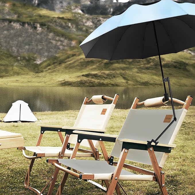 XLINGZA UPF 50+ Beach Umbrella with Adjustable Universal Clamp