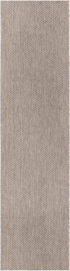 Unique Loom Collection Casual Transitional Solid Heathered Indoor/Outdoor Flatweave Area Rug (2' 7" x 10' Runner, Beige/Ivory)