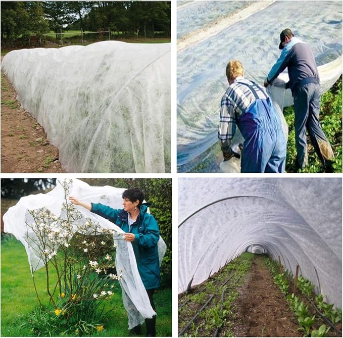 Plant Covers Freeze Protection 10 Ft x 33 Ft 1.1oz Frost Cloth Plant Freeze Protection, Floating Row Cover Frost Blanket for Outdoor Plants Winter Garden Covers for Vegetables