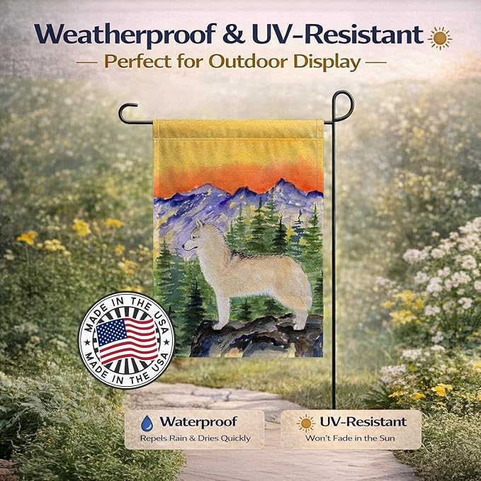 Caroline's Treasures SS8285GF Siberian Husky Garden Flag Mailbox Flag Decorative Yard Flag Banner Outside Patio Artwork Yard Flower Beds, Garden Size, Multicolor