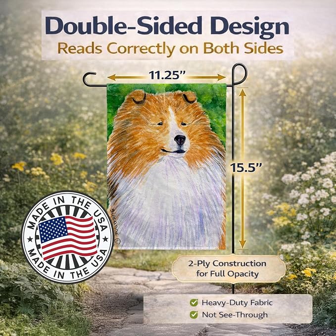 Caroline's Treasures SS1003GF Sheltie Garden Flag Mailbox Flag Decorative Yard Flag Banner Outside Patio Artwork Yard Flower Beds, Garden Size, Multicolor