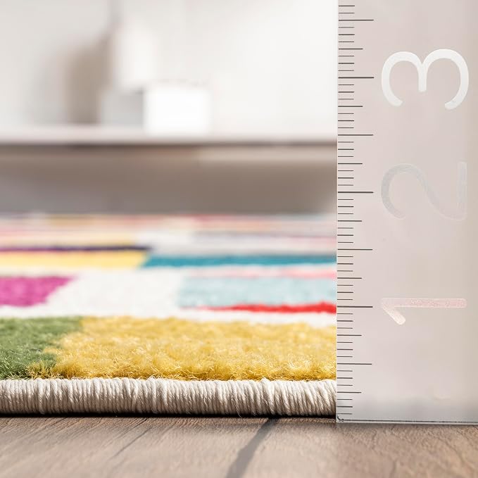 nuLOOM Maris Multicolor Geometric Power Loomed Area Rug, 4' x 6' | Nuloom Maris Geometric 4' x 6' Area Rug for Living Room Bedroom Dining Room, Multicolor