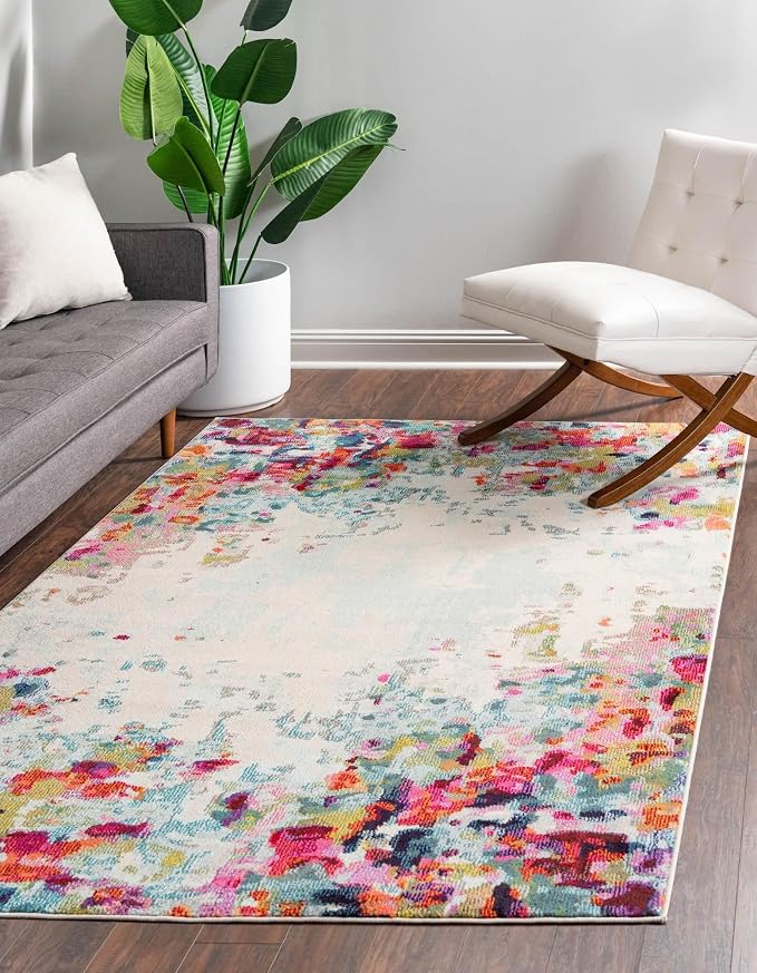 Unique Loom Chromatic Collection Area Rug - Joyous (10' x 14' Rectangle Multi/Blue)