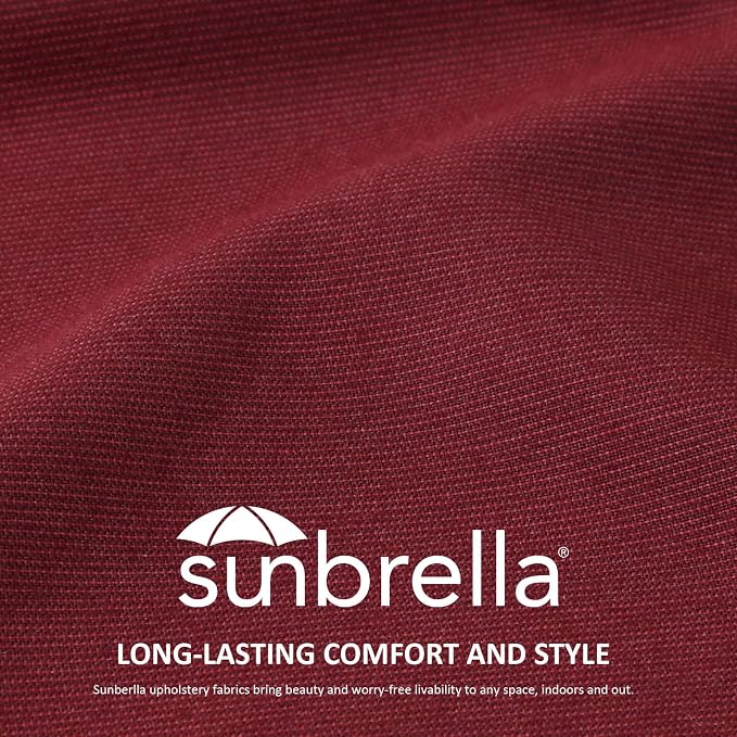 Unimatta Sunbrella Decorative Outdoor Water Repellent Throw Pillows with Inserts, Set of 4, 20" x12" Pillows for Patio, Backyard, Bed, Couch, and Patio Furniture, Spectrum Ruby