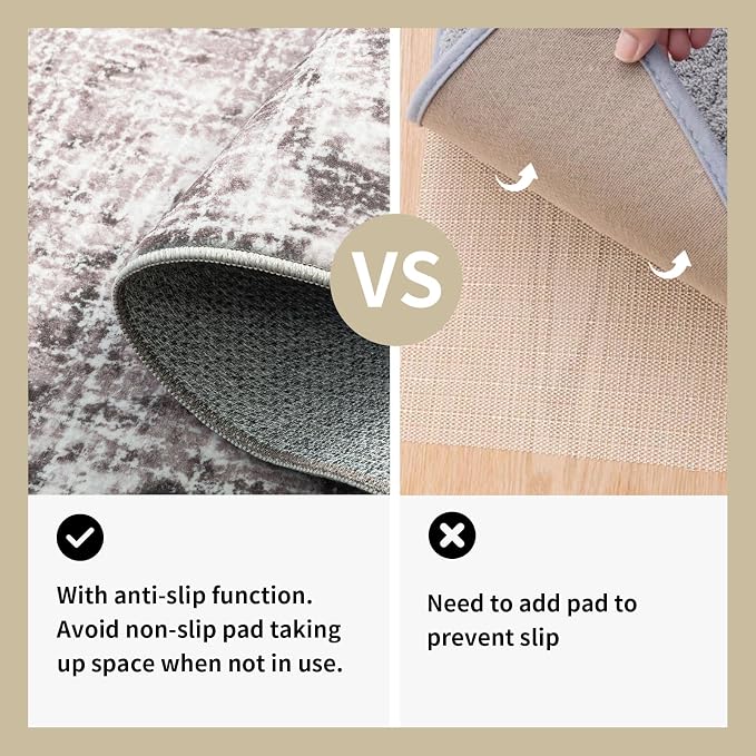 ILANGO 8x10 Modern Area Rug for Living Room Ultra Soft Machine Washable Lightweight Kid & Pet Friendly Stain Resistant Non-Shedding Large Carpet for Bedroom Dining Room Home Office Mat