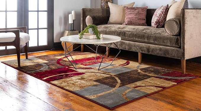 Unique Loom Barista Collection Area Rug - Kouillou (4' 1" x 6' 1" Rectangle, Multi/ Brown)