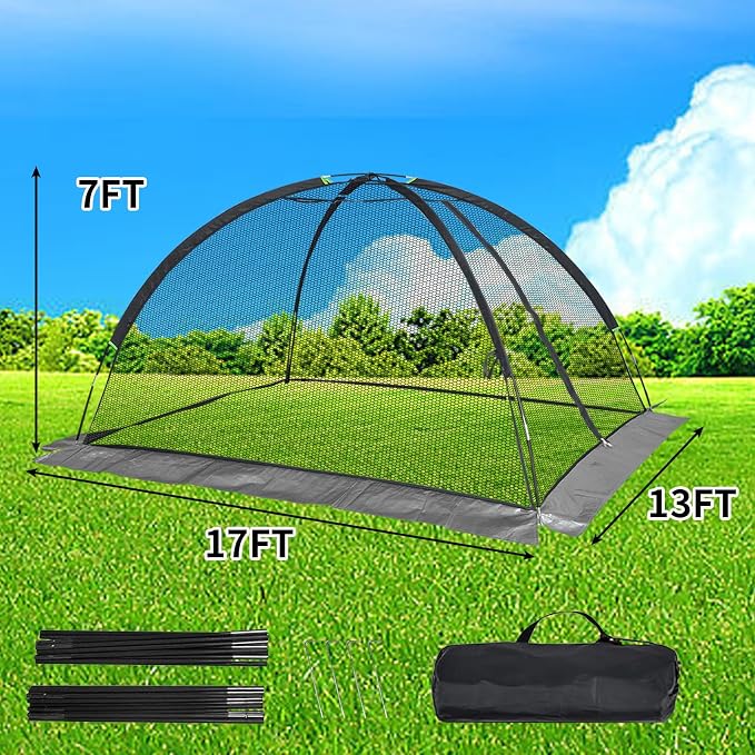 PGL Pond Cover Dome - 13X17FT Heavy Duty Protective Netting Tent Bird Barrier - Outdoor Backyard Fish Koi Ponds Garden Leaves Vegetable Plant Care Use