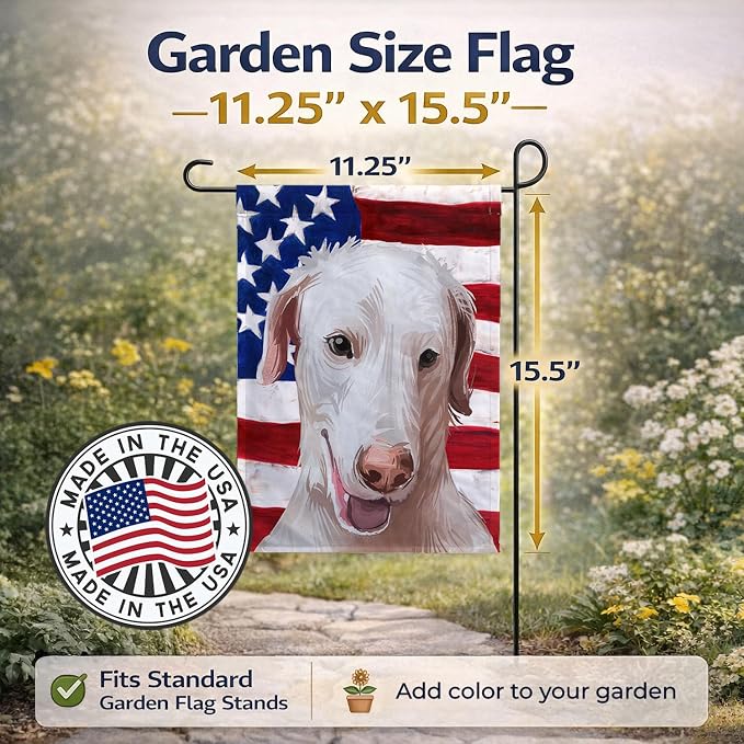Caroline's Treasures CK6671GF Rajapalayam Poligar hound American Flag Garden Flag Mailbox Flag Decorative Yard Flag Banner Outside Patio Artwork Yard Flower Beds, Garden Size, Multicolor