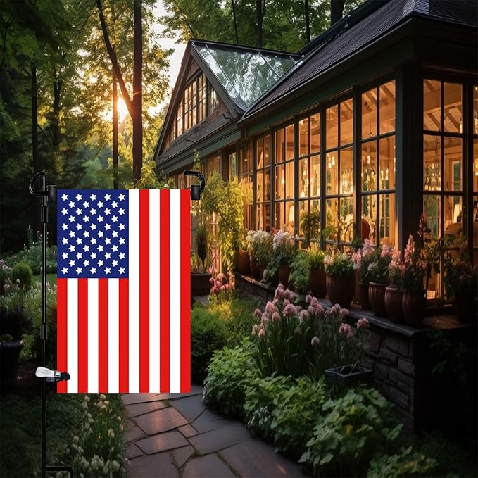 Garden Flag Pole Stand Holder, 6 Pack Garden Flags for Outside with Flag Stopper and Clip Waterproof Powder-Coated Paint for Flag Pole Holder for Outside House,Yard Flags for Outside