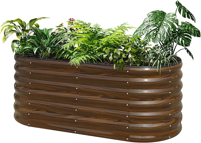 SnugNiture Galvanized Steel Raised Garden Bed Kit - 4x2x2 ft Large Metal Planter Box for Vegetables, Flowers, Herbs | Easy Assembly, Open Bottom Design