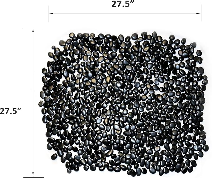 Black Rocks for Plants - Decorative Polished Pebbles 1/2 to 1 Inch 2 lbs. for Garden, Vase Fillers, Succulents, Pots (SM 0.5 to 1 Inch, Polished, 2)