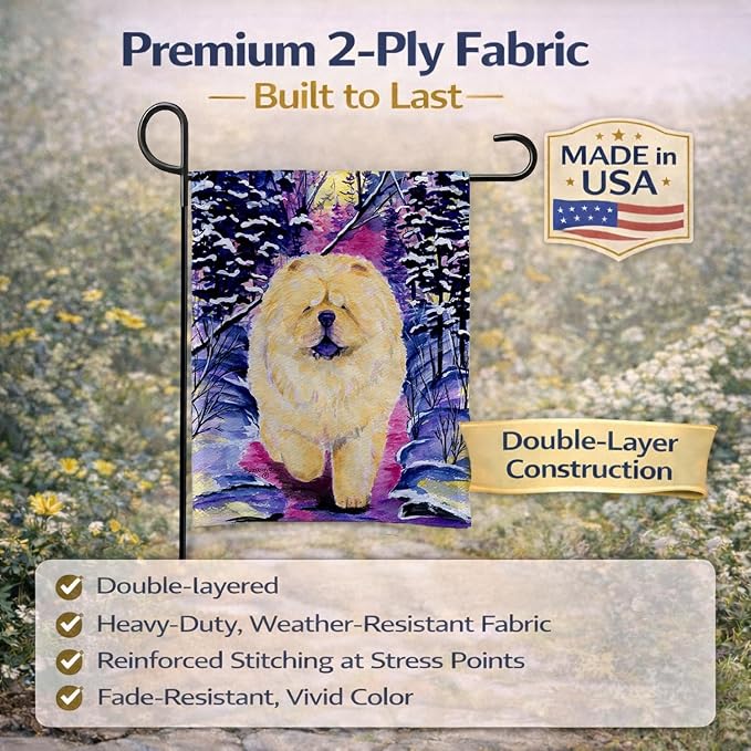 Caroline's Treasures SS1005GF Chow Chow Garden Flag Mailbox Flag Decorative Yard Flag Banner Outside Patio Artwork Yard Flower Beds, Garden Size, Multicolor