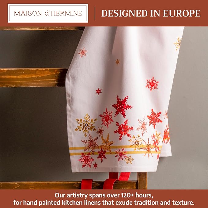 Maison d' Hermine Aprons for women with Pocket 100% Cotton (27.50"x31.50") | Adjustable Neck Strap & long ties Apron Men Chef Wedding Cooking Gardening Server Maid