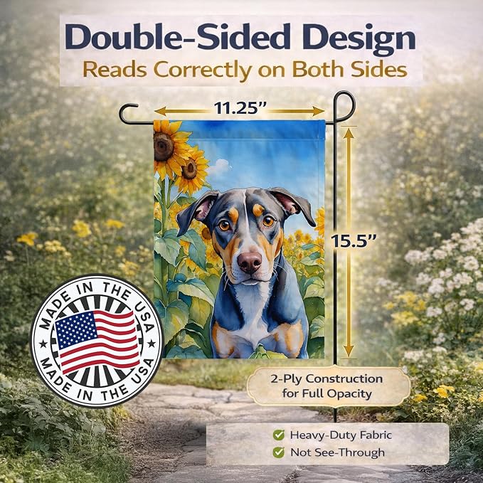 Caroline's Treasures DAC6046GF Catahoula in Sunflowers Garden Flag Mailbox Flag Decorative Yard Flag Banner Outside Patio Artwork Yard Flower Beds, Garden Size, Multicolor