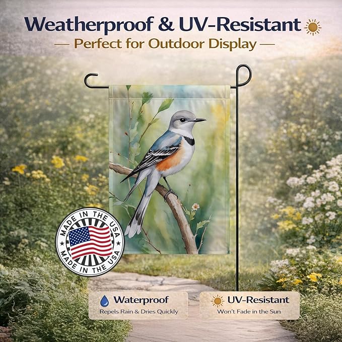 Caroline's Treasures Oklahoma Scissortailed Flycatcher Garden Flag Mailbox Flag Decorative Yard Flag Banner Outside Patio Artwork Yard Flower Beds, Garden Size, Multicolor
