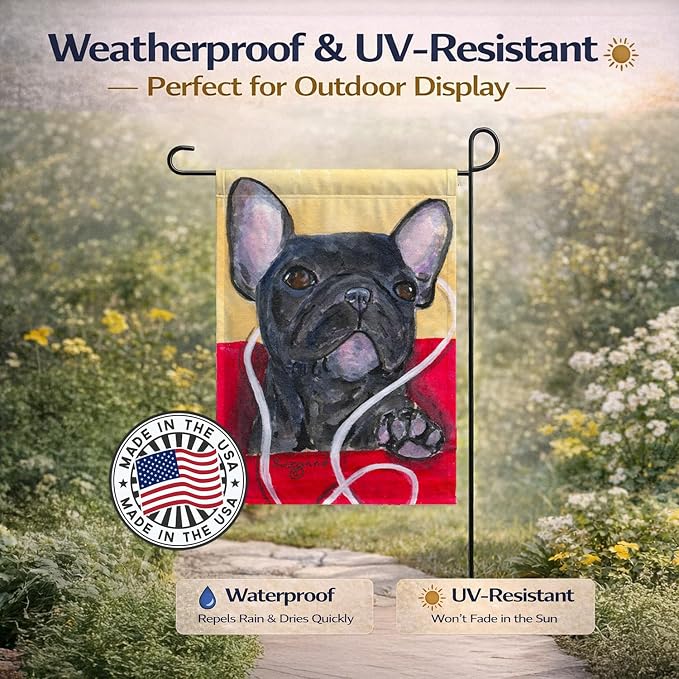Caroline's Treasures SS8899GF French Bulldog Garden Flag Mailbox Flag Decorative Yard Flag Banner Outside Patio Artwork Yard Flower Beds, Garden Size, Multicolor