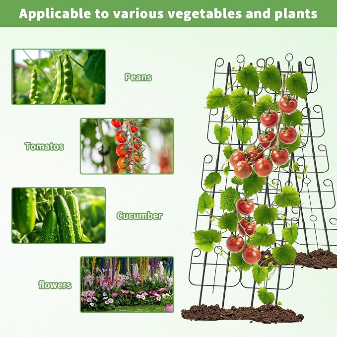 Trellis for Climbing Plants Outdoor, Expandable Heavy-Duty Metal Trellis for Raised Bed Plants, Flowers Vine Ivy, Sturdy Houseplant Pothos Plant Climber Support