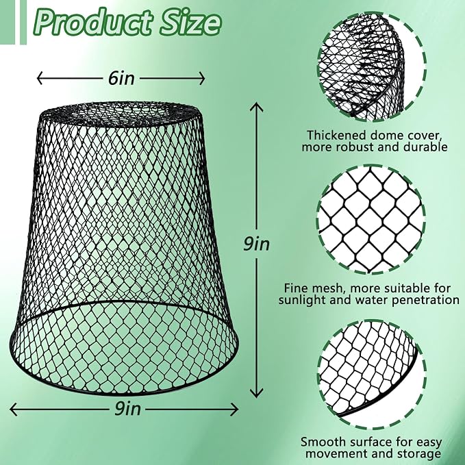 12Pcs Chicken Wire Cloche Plant Covers,Durable Garden Cloches for Plants,Metal Netting Plant Protectors from Animals for Keeping Bunnies Chicken Squirrels Birds Other Out