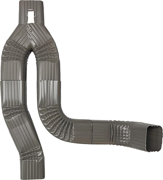 Aluminum 3x4 Offset Downspout Diverter for Rain Barrels | Made in The U.S.A. | Includes Screws & Instructions (Terratone Bronze (Light))