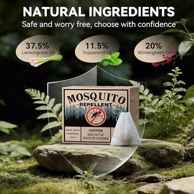 Mosquito Repellent 33 Balls – Mosquito Repellent Outdoor Patio & Indoor, Natural Mosquito Deterrent for Yard, Patio, Camping & Travel