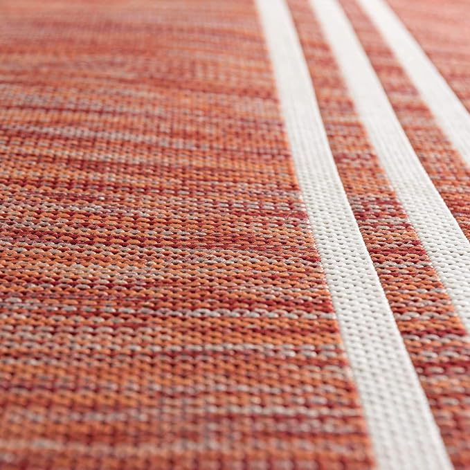 Unique Loom Jill Zarin Outdoor Collection Area Rug - Anguilla (2' 2' x 3' 1' Rectangle, Rust Red/ Ivory)