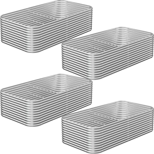 4 Pack Tall Corrugated Galvanized Steel Raised Garden Bed Outdoor | Metal Above Ground Garden Bed for Vegetables and Flowers, Raised Beds for Gardening-8x4FT